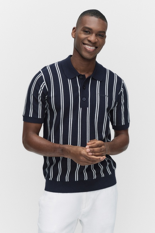 Salas polo shirt NAVY STRIPE
